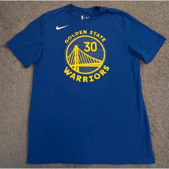 Nike NBA Golden State Warriors Steph Curry #30 Blue T-Shirt Jersey Men's Medium - Picture 1 of 5